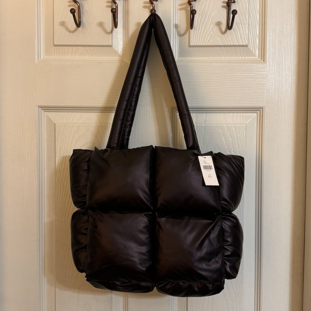 Anthropologie Puffy Plum Tote Puffer Bag NWT